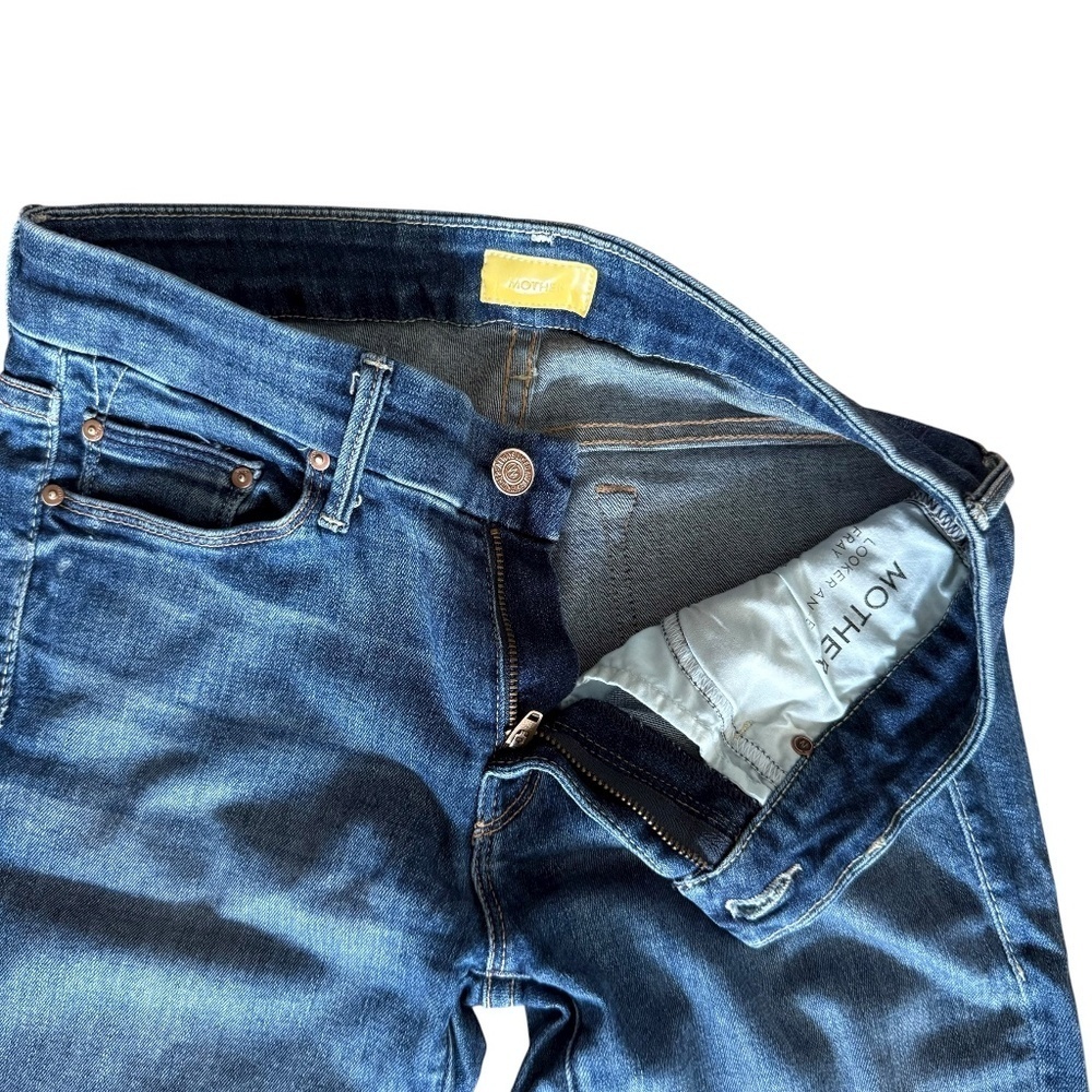 MOTHER The Looker Ankle Fray Dark Blue Jeans Size 26 - Picture 6 of 9